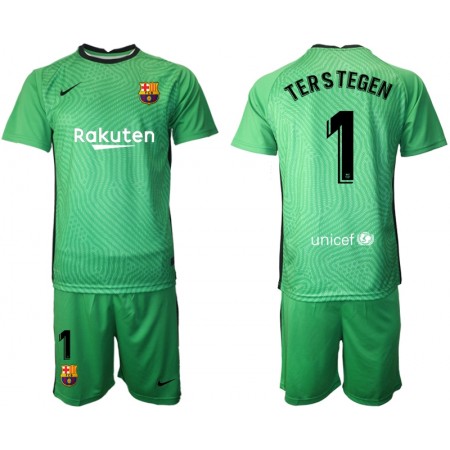 Billiga Fotbollströjor FC Barcelona Målvakt TER Stegen 1 Barn tröja 2020/21 M001 Kortärmad
